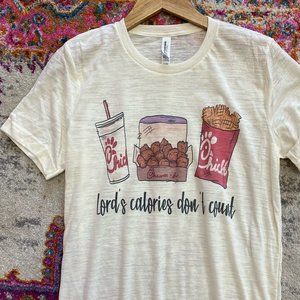NWT Lord's Calories Don't Count Ear More Chicken Graphic T-Shirt